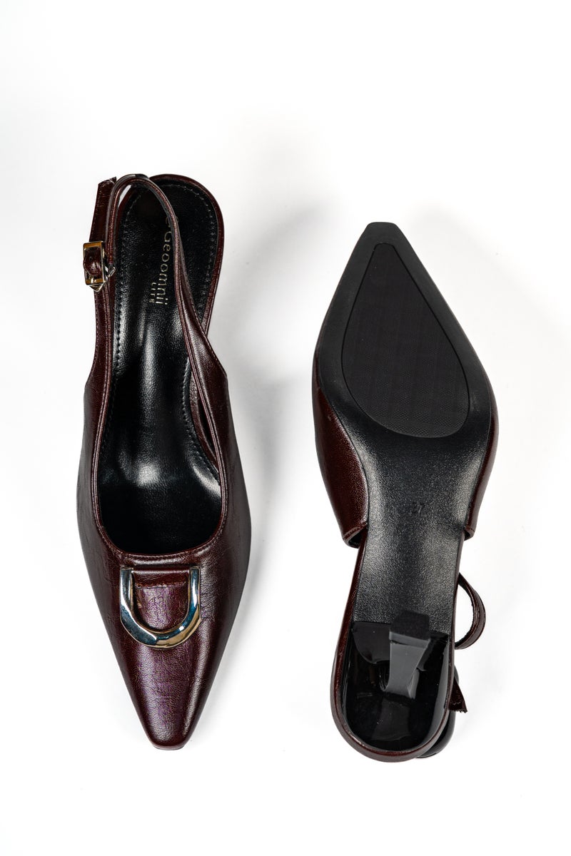 جيومني بغل الكعب المتوسط للنساء – كعب أنيق بدون ظهر للمكتب، للحفلات والملابس اليومية - Image 5